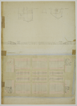 216718 Plattegrond van het ontwerp voor een woonwijk met blokken huizen in twee typen te Utrecht; met een opstand en ...